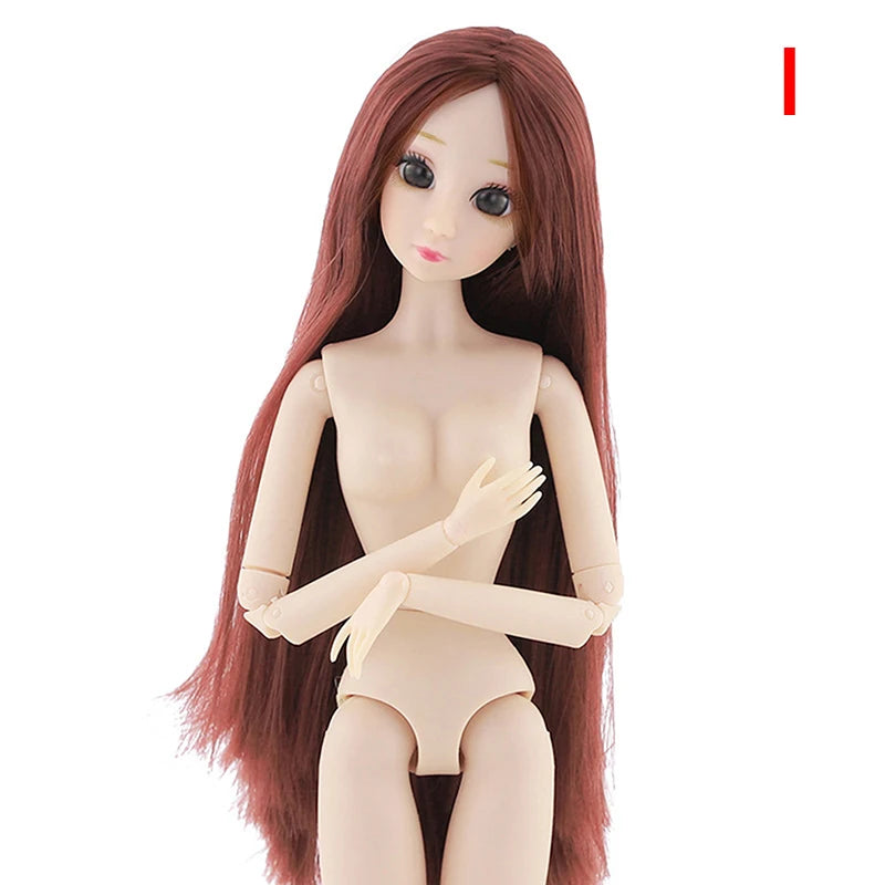 Doll 18 Movable Joints 30 Cm 3D Eyes Plastic Doll Girl DIY Toy Multi-Color Nude Body Fashion Gift