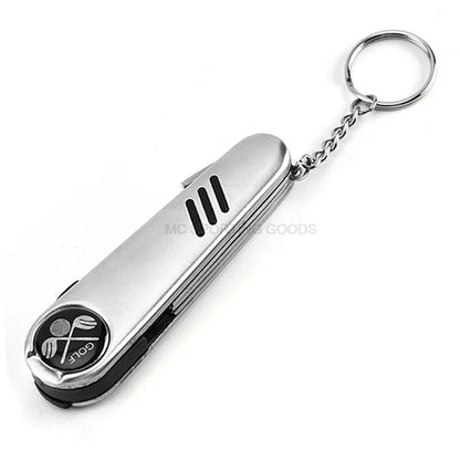 Multi-Function Golf Tools Magnetic Ballmark Bush Score Pen Golf Divot Golf Clubs Stainless Steel With Knife Wrench Gift