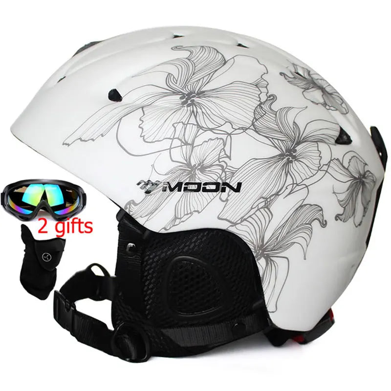 Moon CE Certification PC+EPS Adult Ski Helmet Men Women Skating Skateboard Helmet Snow Sports Snowboard Helmets With Goggles