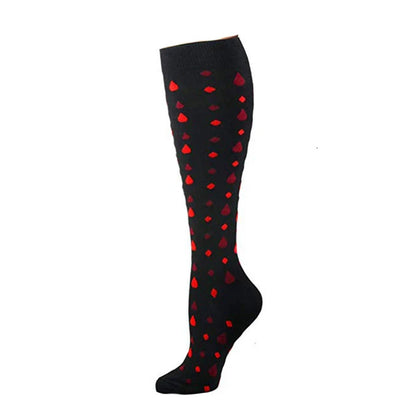 Compression Socks Women Men Outdoor Sports Halloween Series Animals Flamingo Shark Monkey Cat Bones Pressure Elastic Stockings