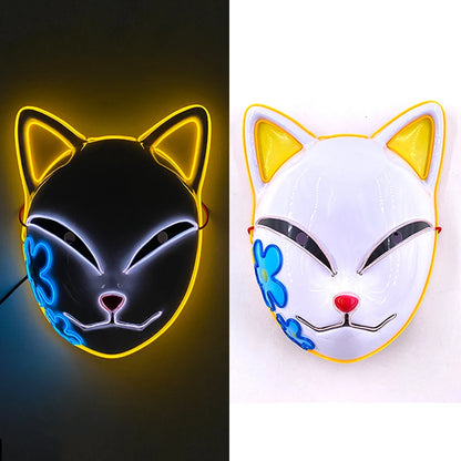 New Designed Glowing Halloween Party Mask Flashing LED Masks EL Neon Light Cosplay Mask Costume Props Glow Party Supplies