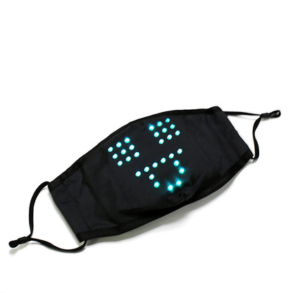 LED Voice Activated Face Mask USB Rechargeable Sound Active Light Up Face Mask for Costume Christmas Halloween Party Masks