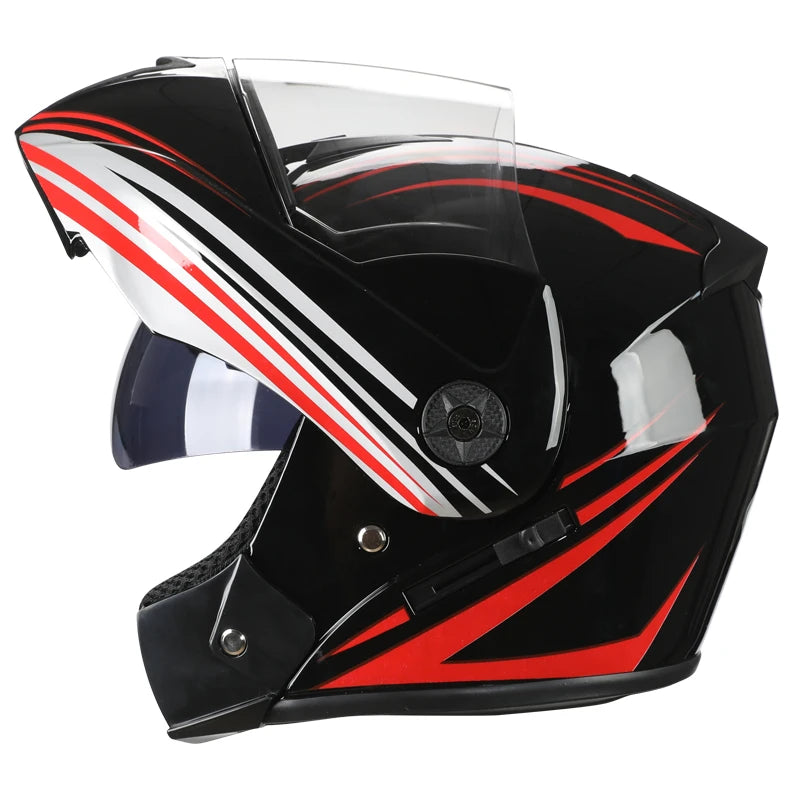 2 Gifts Unisex Racing Motorcycle Helmets Modular Dual Lens Motocross Helmet Full Face Safe Helmet Flip Up Cascos Para Moto Kask