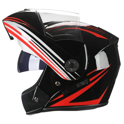 2 Gifts Unisex Racing Motorcycle Helmets Modular Dual Lens Motocross Helmet Full Face Safe Helmet Flip Up Cascos Para Moto Kask