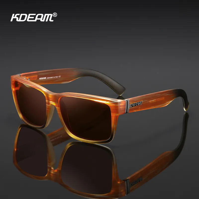 KDEAM Revamp of Sport Men Sunglasses Polarized Shockingly Colors Sun Glasses Outdoor Driving Photochromic Sunglass With Box