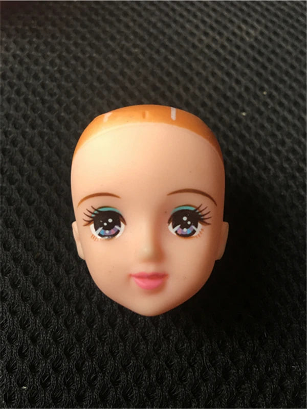 Original Licca Miki Maki Jenney Doll Bald Head Rooted Hair Cartton Anime Princess Heads DIY Plants Hair Head