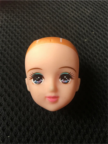Original Licca Miki Maki Jenney Doll Bald Head Rooted Hair Cartton Anime Princess Heads DIY Plants Hair Head