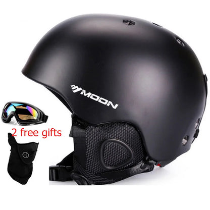 Moon CE Certification PC+EPS Adult Ski Helmet Men Women Skating Skateboard Helmet Snow Sports Snowboard Helmets With Goggles