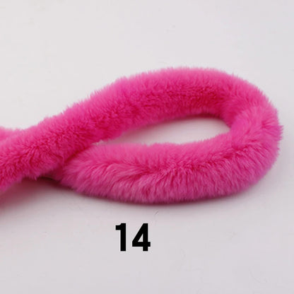 5m Thickened Artificial Rabbit Fur Trim Clothes Accessory Faux Fur Strips for Sweater Coat Hood Hat DIY Fluffy Garment Materials