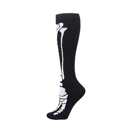 Compression Socks Women Men Outdoor Sports Halloween Series Animals Flamingo Shark Monkey Cat Bones Pressure Elastic Stockings
