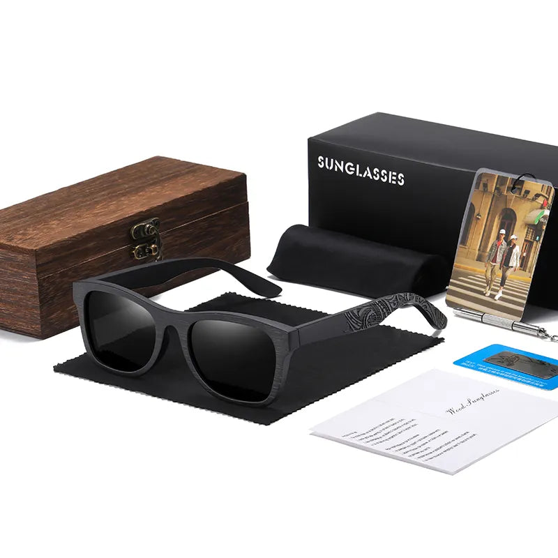 GM Wooden Male Lady Sunglasses Men's Luxury Brand Designer Polarized Sun Glasses Vintage Sunglass Women Eyewear With  Box