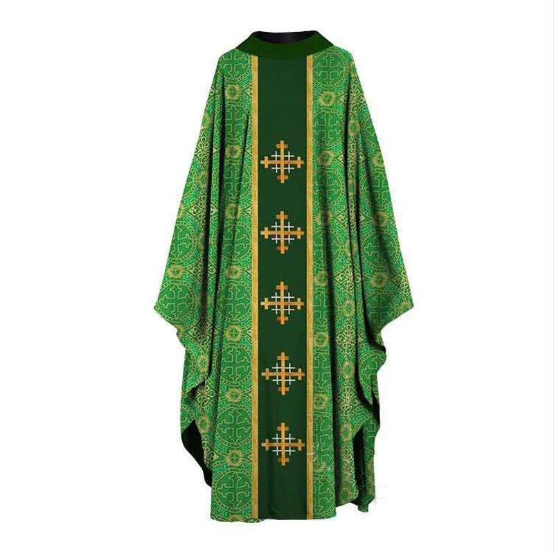 Halloween Cosplay Costume Men Muslim Dress Jubba Thobe Prayer Robe Gown Retro Medieval Priest Monk Missionary Cloak Cape Party