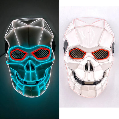New Designed Glowing Halloween Party Mask Flashing LED Masks EL Neon Light Cosplay Mask Costume Props Glow Party Supplies