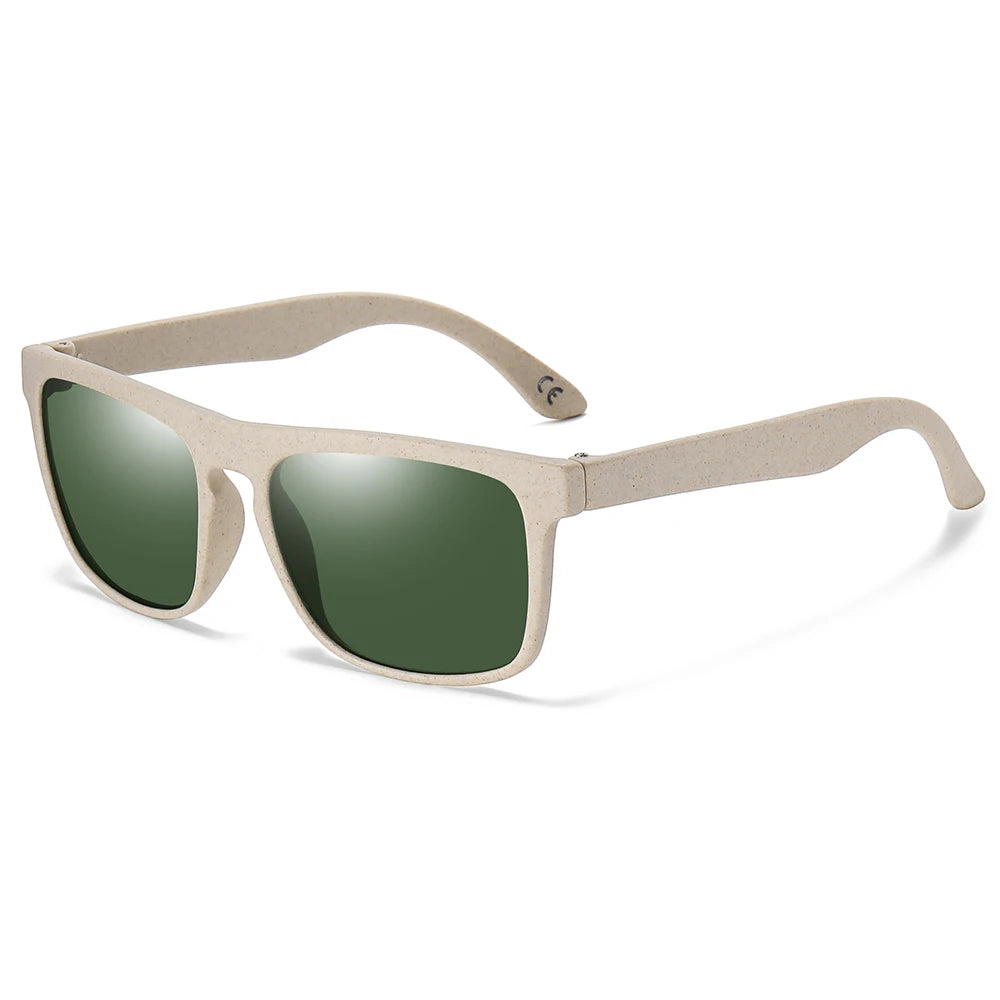 XSW Brand Design Wooden Retro Square Oval Square Men's and Women's Sunglasses Glasses  Wheat Straw Sunglases UV400 7021