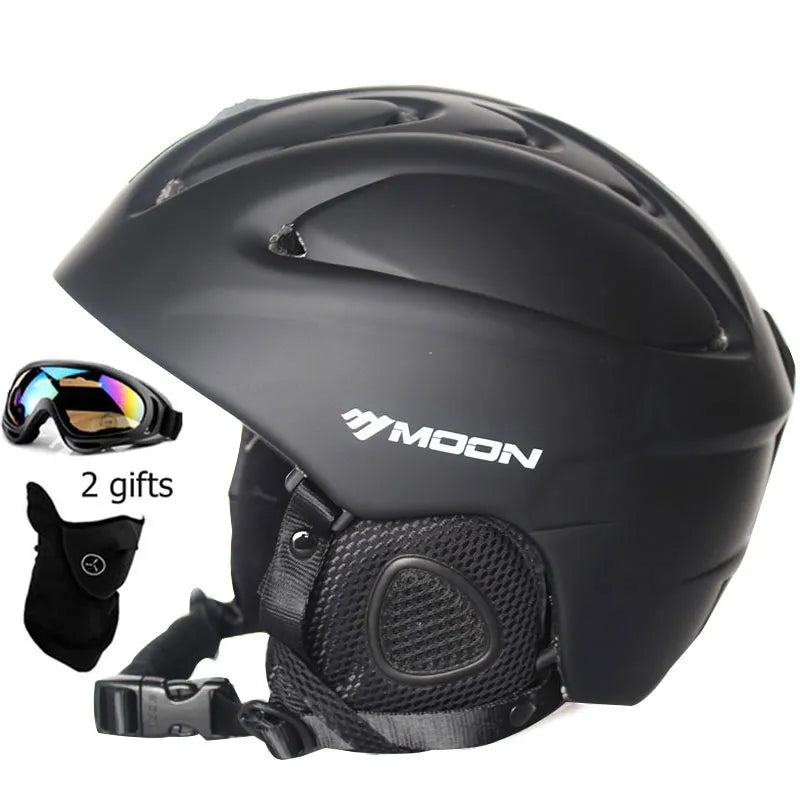Moon CE Certification PC+EPS Adult Ski Helmet Men Women Skating Skateboard Helmet Snow Sports Snowboard Helmets With Goggles