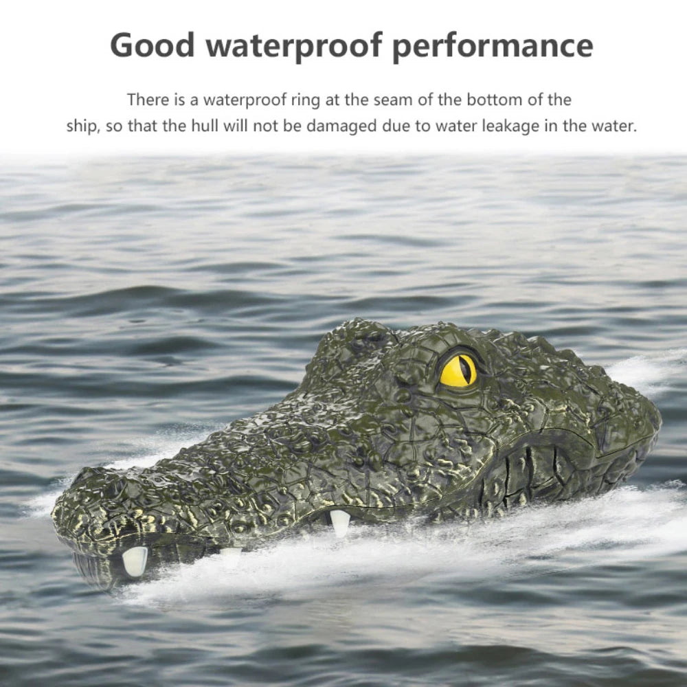 RC Boat Ship Toy Simulation Crocodile Head 2.4G Remote Control Joke Alligator Decoy Electric Toys Summer Water  Spoof Toys Gift
