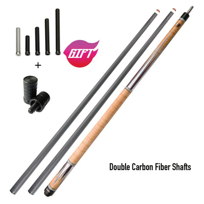 ZOKUE KONLLEN Carom Cues 12mm Tip Technology 3 Cushion Game Cues Carbon Fiber Maple Shaft Professional Libre Billiard Cue Sticks
