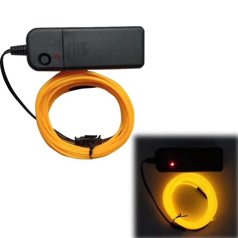 Glow EL Wire Cable LED Neon Christmas Dance Party DIY Costumes Clothing Luminous Car Light Decoration Clothes Flexible Light