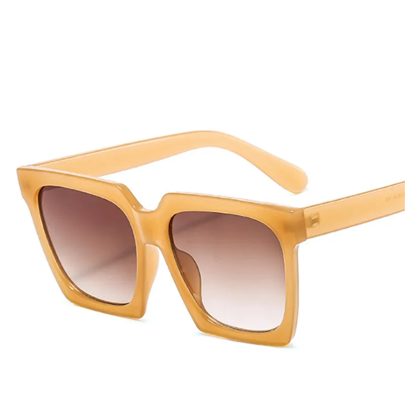 Classic Square Sunglasses Women Men Vintage Oversized Sun Glasses Goggles Ladies Big Frames Sunglass UV400 White Green Eyewear