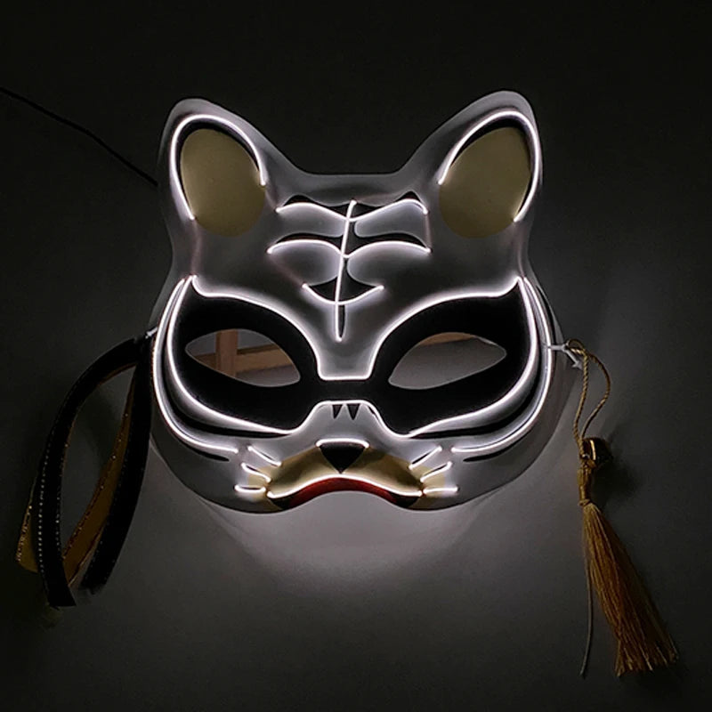 Horror Halloween Neon Mask Clown Mask Cosplay Party Costume Supplies Led Mask Masque Masquerade Party Masks Glow in the Dark
