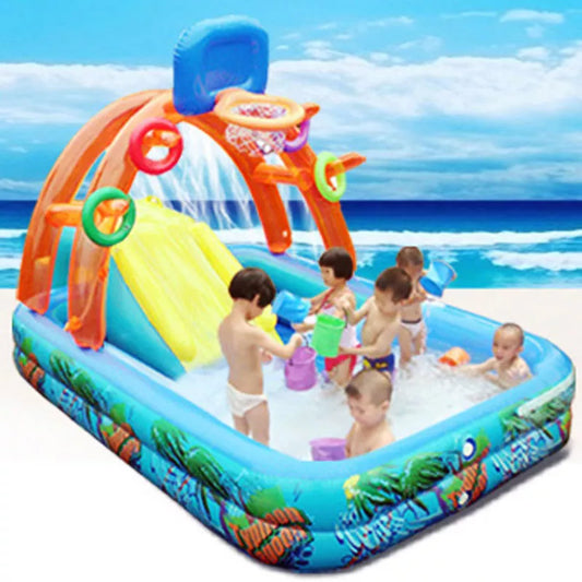 New Water Slide for Children Fun Lawn Water Slides Inflatables Pools for Kids Swimming Pool Summer Children's Slide Set Toys