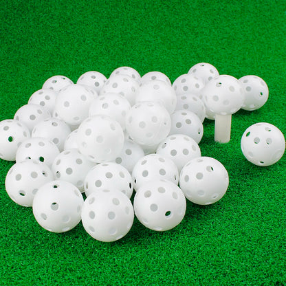 24Pcs/Bag 42MM Practice Golf Ball Perforated Color Indoor Airflow Plastic Golf Balls Training Toy Ball Good for Your Pets