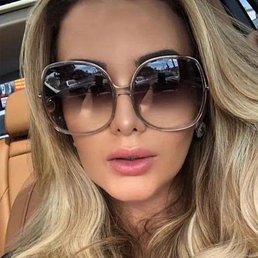 Oversized Round Women Sunglasses Luxury Big Frame Vintage Gradient Glasses Fashion Shades Brand Designer Sunglass