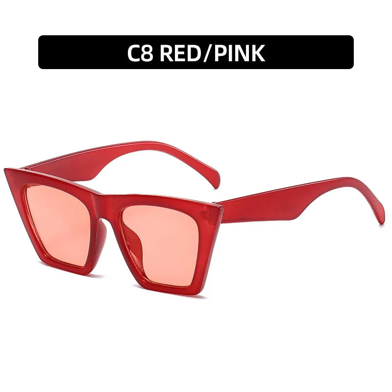 2022 New Brand Sunglasses Square Glasses Personalized Cat Eyes Colorful Sunglasses Trend Versatile Sunglasses Uv400