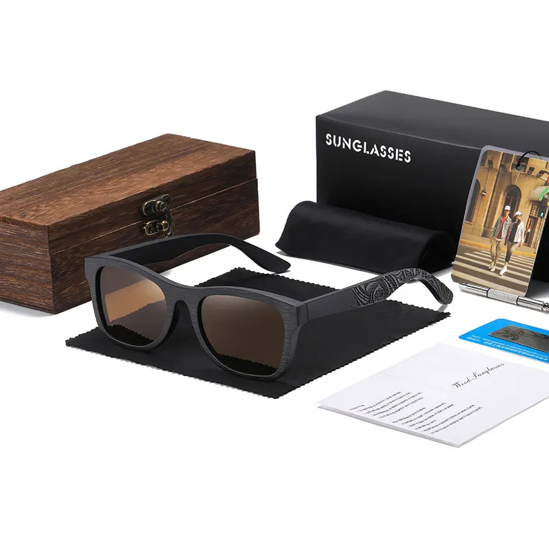 GM Wooden Male Lady Sunglasses Men's Luxury Brand Designer Polarized Sun Glasses Vintage Sunglass Women Eyewear With  Box