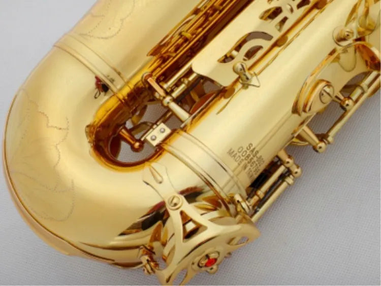 Alto Saxophone 802 Wholesale-Hot Alto Eb Golden Sax Flat Musical Instruments Professional Saxophone Mouthpiece and Case