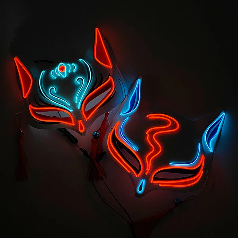 Horror Halloween Neon Mask Clown Mask Cosplay Party Costume Supplies Led Mask Masque Masquerade Party Masks Glow in the Dark