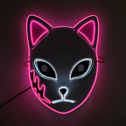 Hot Sales Carnival LED Mask Party Masque Masquerade Masks Horror Neon EL Mask LED Light Up Mask Halloween Glow Party Supplies
