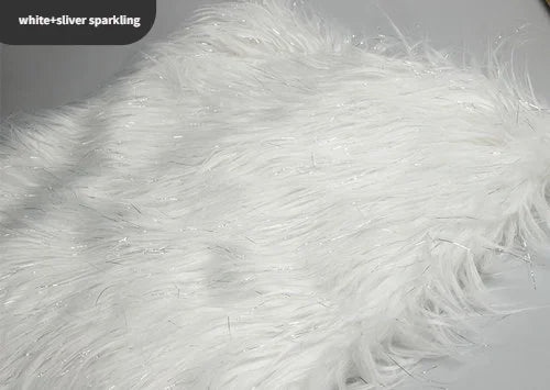 Sparkling Faux Fur Fabric, Mint Green, Long Pile Fabric, Immitation Fur for Winter Clothing, Photo Studio, Sofa, Coslplay