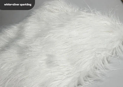 Sparkling Faux Fur Fabric, Mint Green, Long Pile Fabric, Immitation Fur for Winter Clothing, Photo Studio, Sofa, Coslplay
