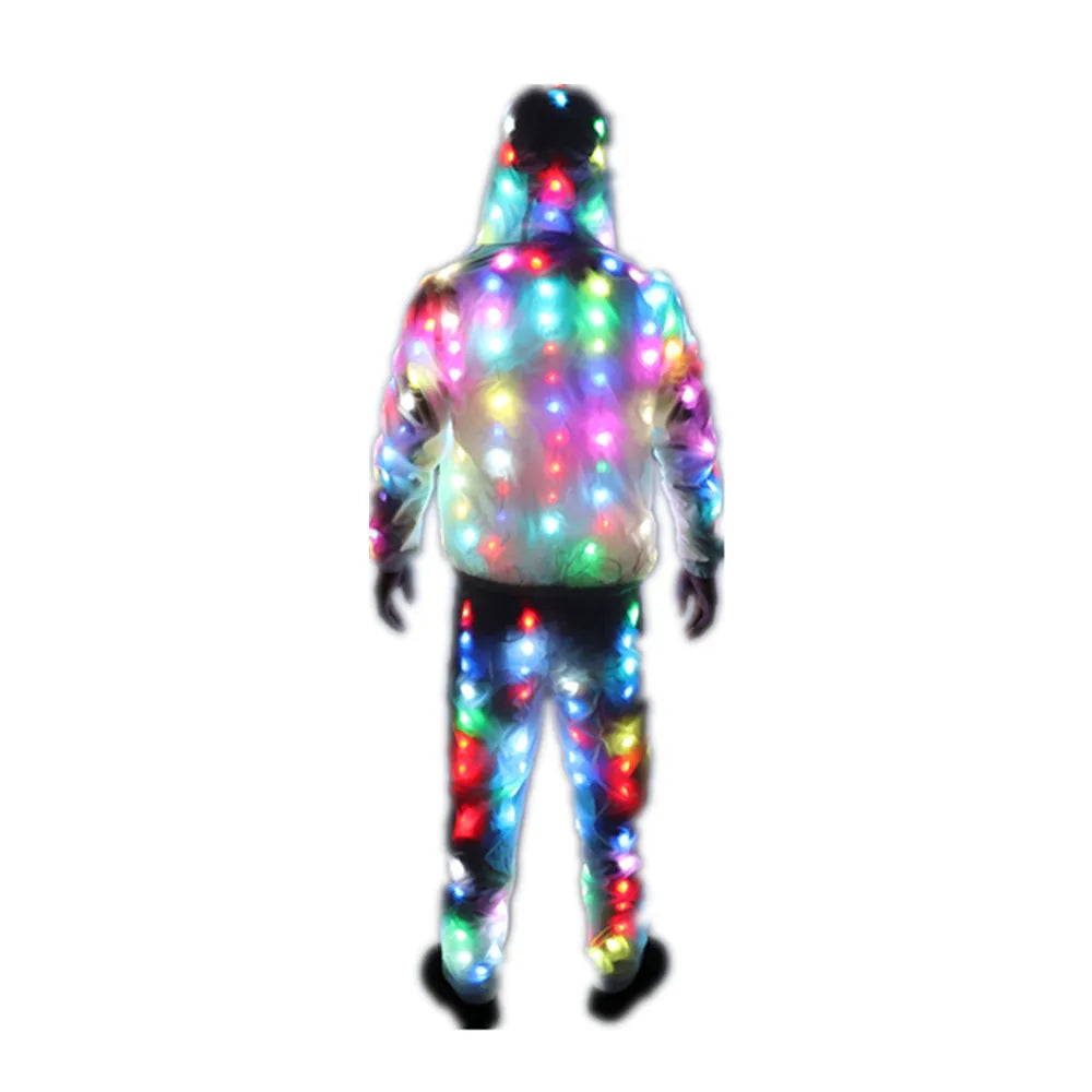 LED Jacket Luminous Clothes Creative Light Costume Laser Robot Suit Christmas Halloween Party Cospaly Costume for EDM Music