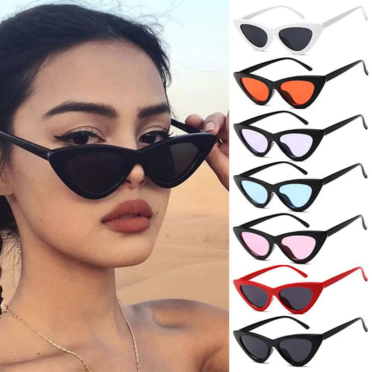2023 Sexy Cat Eye Sunglasses Women Mirror Black Small Triangle Sun Glasses Female Lens Shades Eyewear Outdoor Driving Sunglasse