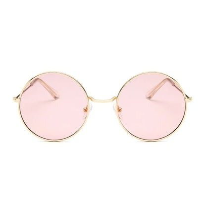 2019 Retro Round Pink Sunglasses Woman Brand Designer Sun Glasses for Woman Alloy Mirror Female Oculos De Sol Black