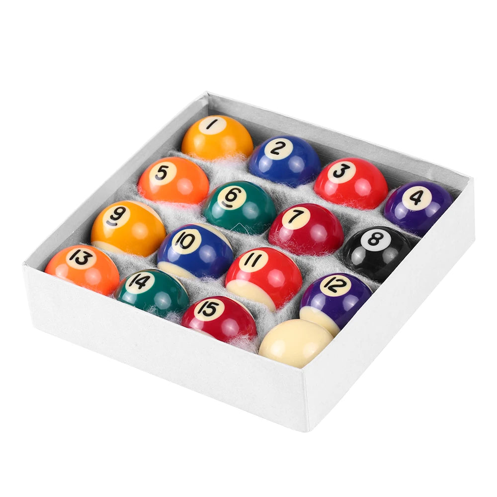 LIXADA Billiard Balls Set 16PCS 25/32/38mm Children Billiards Pool Table Balls Polyester Resin Small Cue Balls Full Set