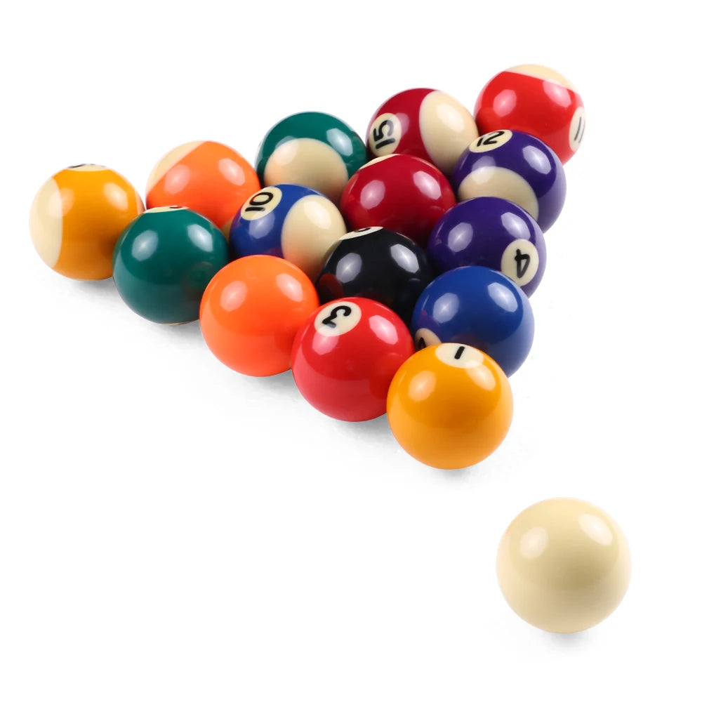 LIXADA Billiard Balls Set 16PCS 25/32/38mm Children Billiards Pool Table Balls Polyester Resin Small Cue Balls Full Set