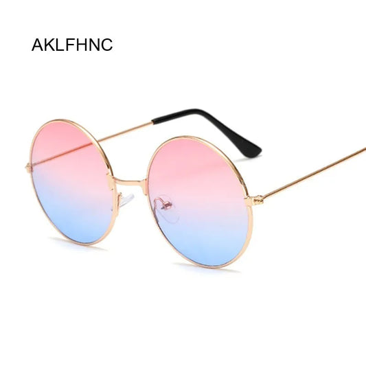 New Fashion Candy Vintage Round Mirror Sunglasses Woman Luxury Brand Original Design Black Sun Glasses Female Oculos