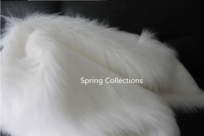 160*50cm White 9cm Thicken Encryption Plush Faux Fur Fabric Decor DIY Fabric Tissue Counter Backdrop Cloth