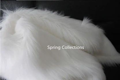 160*50cm White 9cm Thicken Encryption Plush Faux Fur Fabric Decor DIY Fabric Tissue Counter Backdrop Cloth