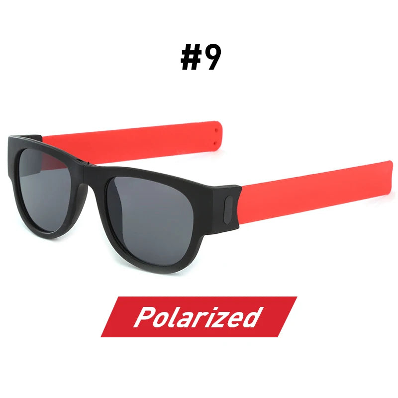 Fancy Slap Wristband Men Polarized Wrist Sunglasses Folding Women Roll Bracelet 2025 Trend Foldablen Square Sun Glasses