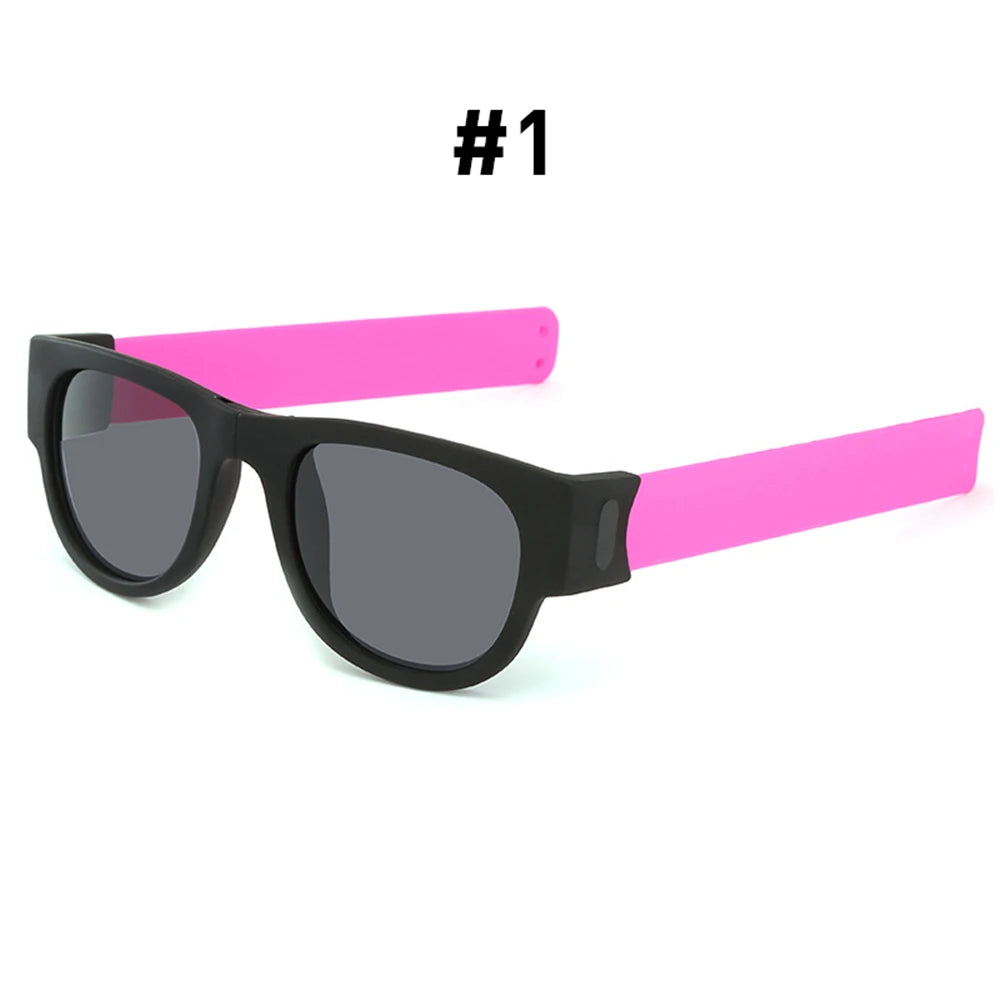Fancy Slap Wristband Men Polarized Wrist Sunglasses Folding Women Roll Bracelet 2025 Trend Foldablen Square Sun Glasses