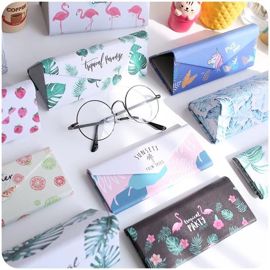 Mimiyou Top-Grade PU Spectacle Cases for Eyeglasses Fashion Folding Sunglasses Box Bag Portable Triangle Eyewear Protector