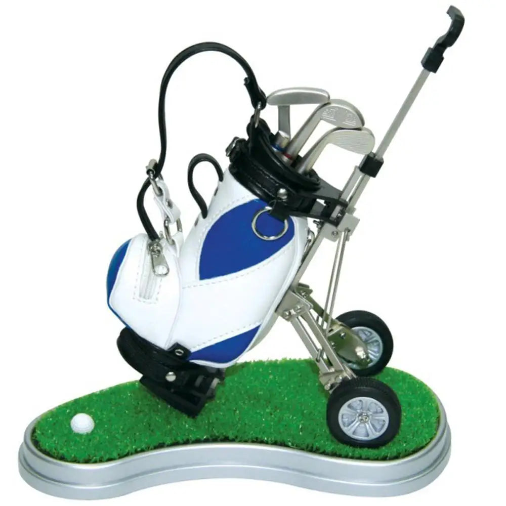 CRESTGOLF Golf Pens With Golf Bag Holder Novelty Gifts With 3 Pieces Aluminum Pen Golf Bag Pencil Holder Golf Souvenirs Gifts