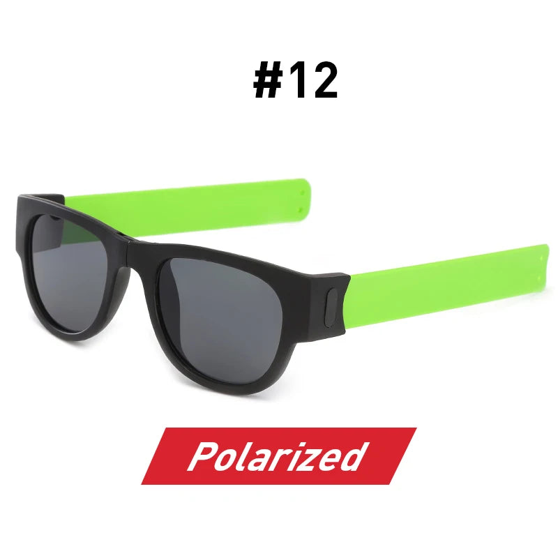 Fancy Slap Wristband Men Polarized Wrist Sunglasses Folding Women Roll Bracelet 2025 Trend Foldablen Square Sun Glasses