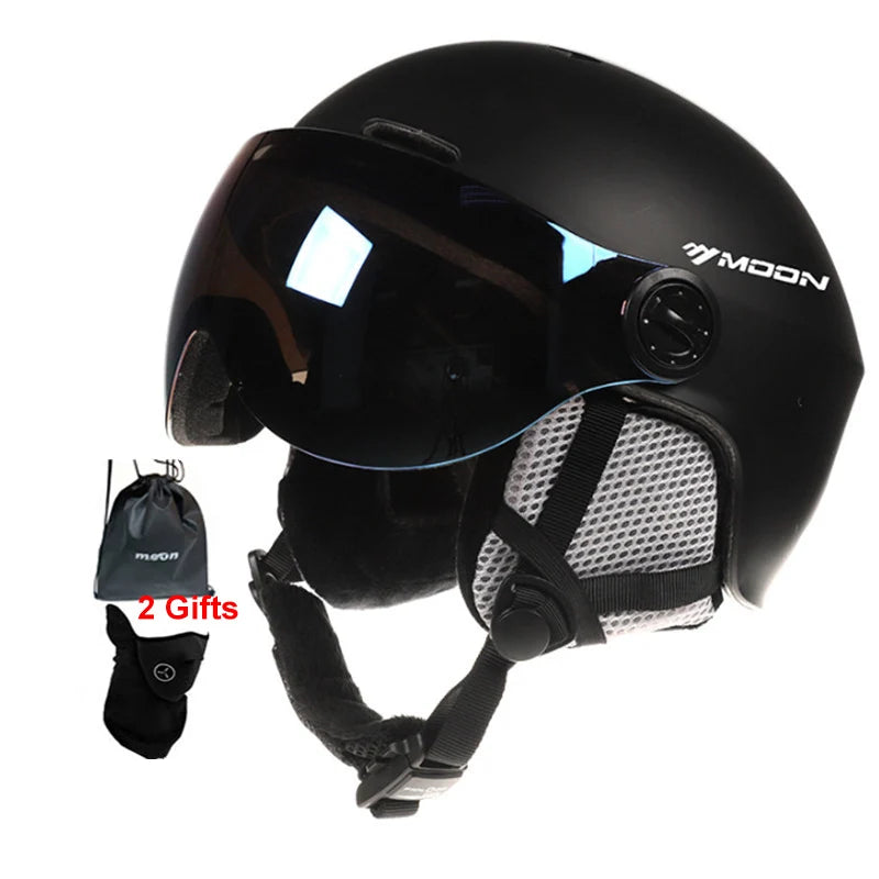 MOON Goggles Skiing Helmet Integrally-Molded PC+EPS High-Quality Ski Helmet Outdoor Adult Sport Ski Snowboard Skateboard Helmets