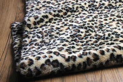 160*50cm 2cm Long Pile Jacquard Fox Imitation Faux Fur Fabric,zebra Print Jacquard Fuax Plush Fur Fabric for Patchwork