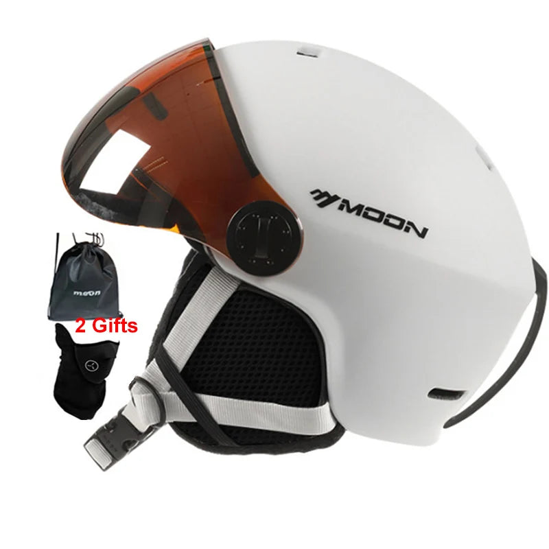 MOON Goggles Skiing Helmet Integrally-Molded PC+EPS High-Quality Ski Helmet Outdoor Adult Sport Ski Snowboard Skateboard Helmets